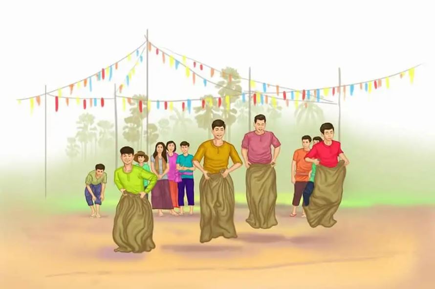 Khmer Traditional Games, Jumping Bag racing © UYFC